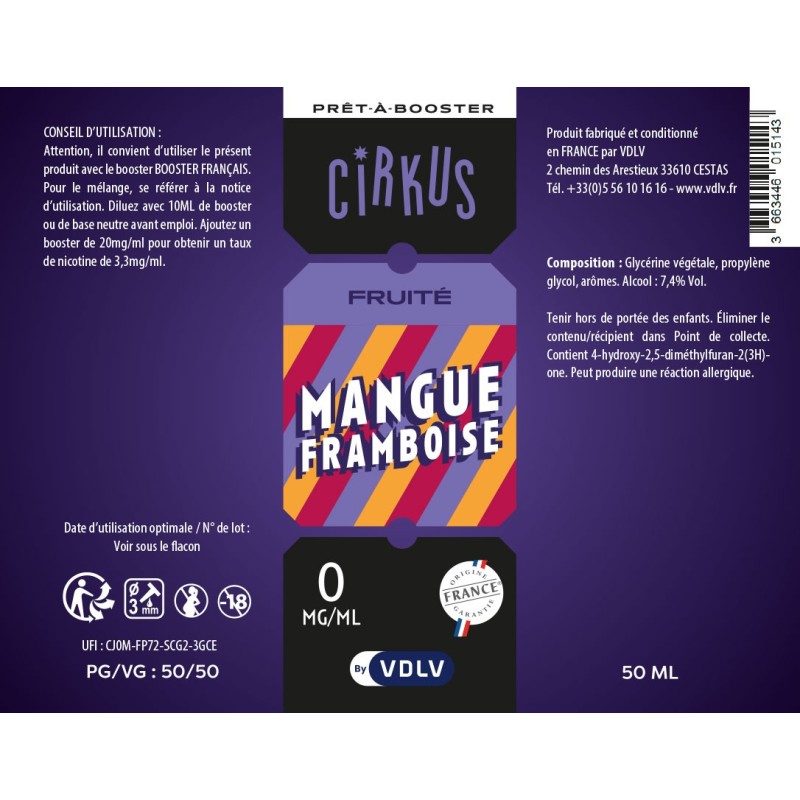 Mangue Framboise 50ml